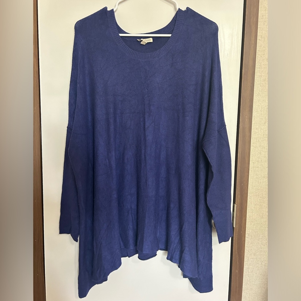 Eileen Fisher Viscose Blend Blue Top Large